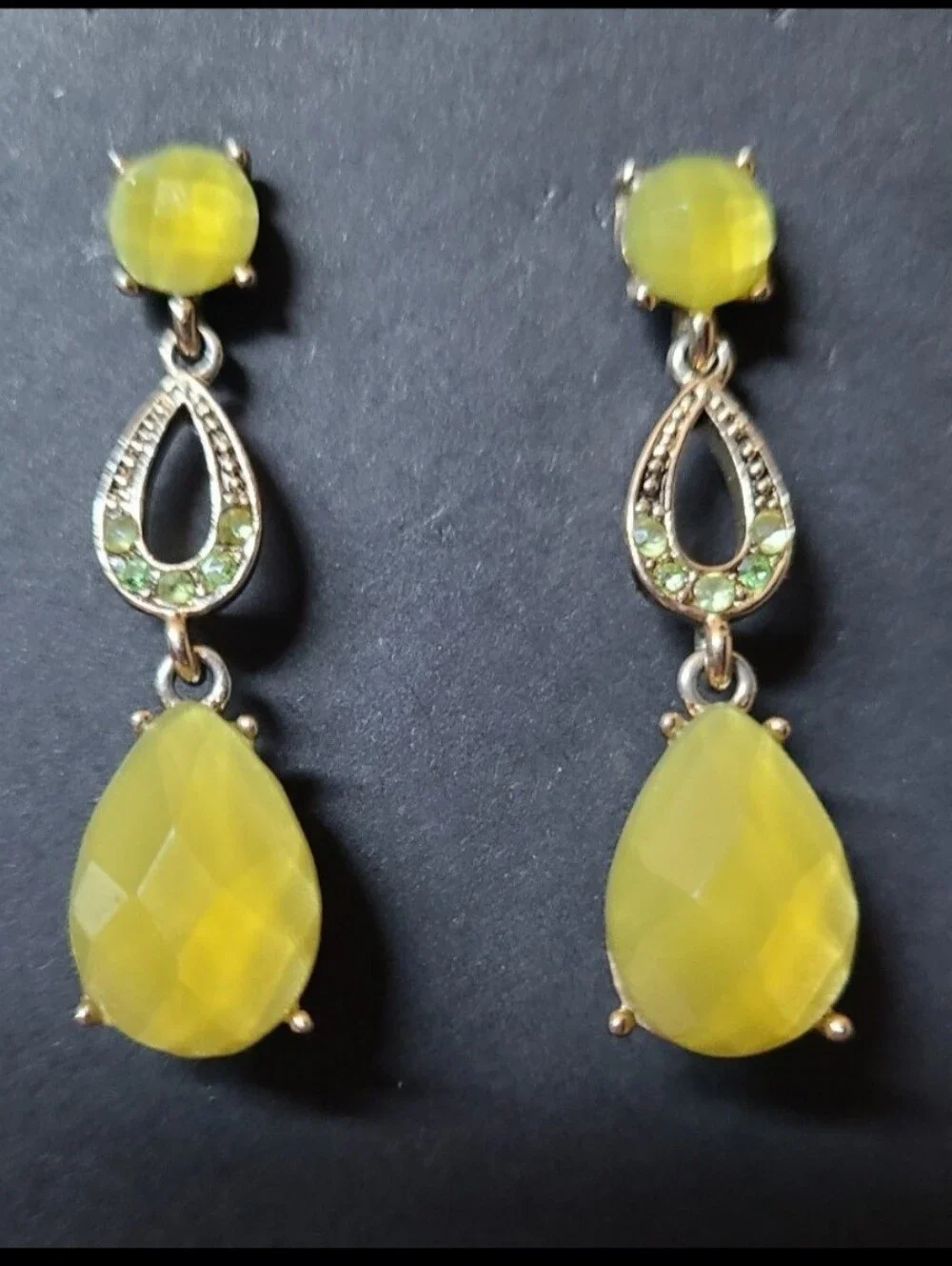Liz Claiborne Yellow Teardrop Dangle Earrings - Women Jewelry